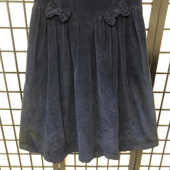 Vintage 80s Navy Blue Corduroy Jumper Dress Misty Lane ILGWU Large 11/12 cute B2 - Picture 3 of 12